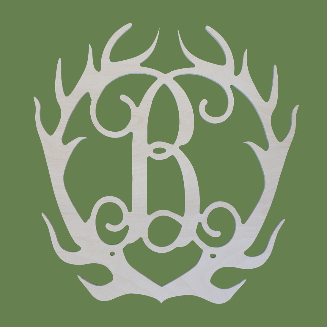 Antlers Wood Monogram