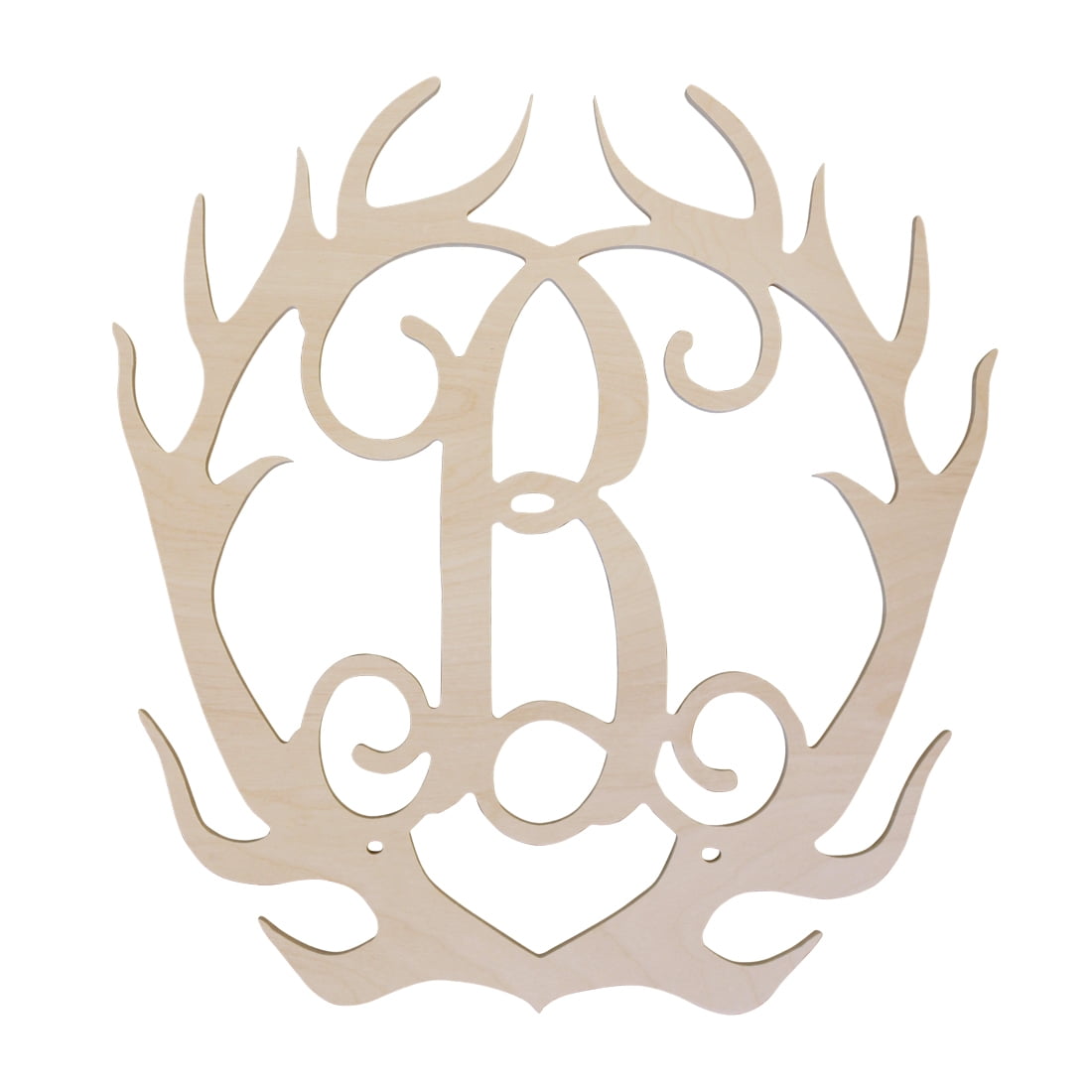 Antlers Wood Monogram