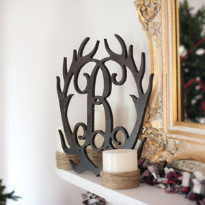 Antlers Wood Monogram