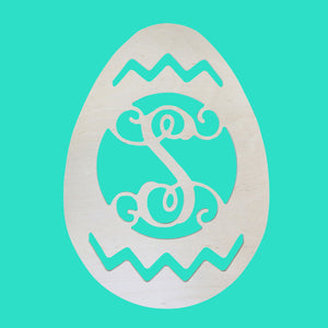 Easter Egg Wood Monogram