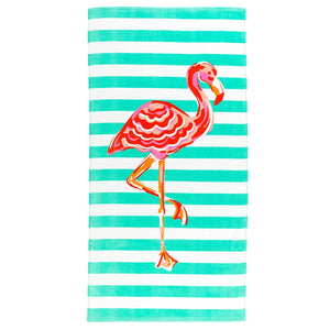Flamingo Stripe Towel