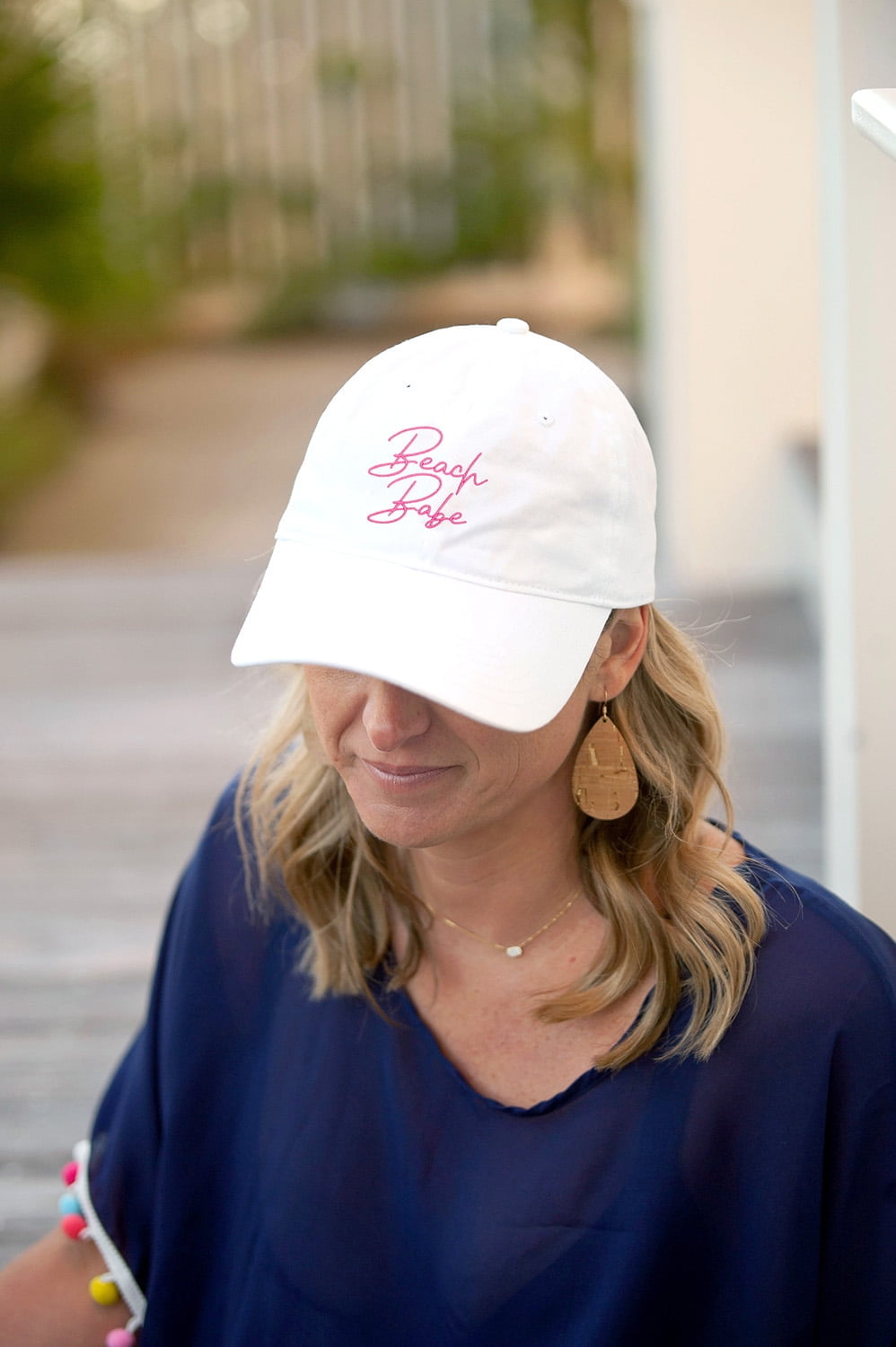 Beach Babe White Cap