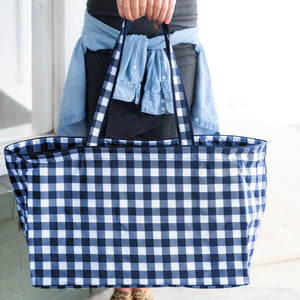 Navy Check Ultimate Tote