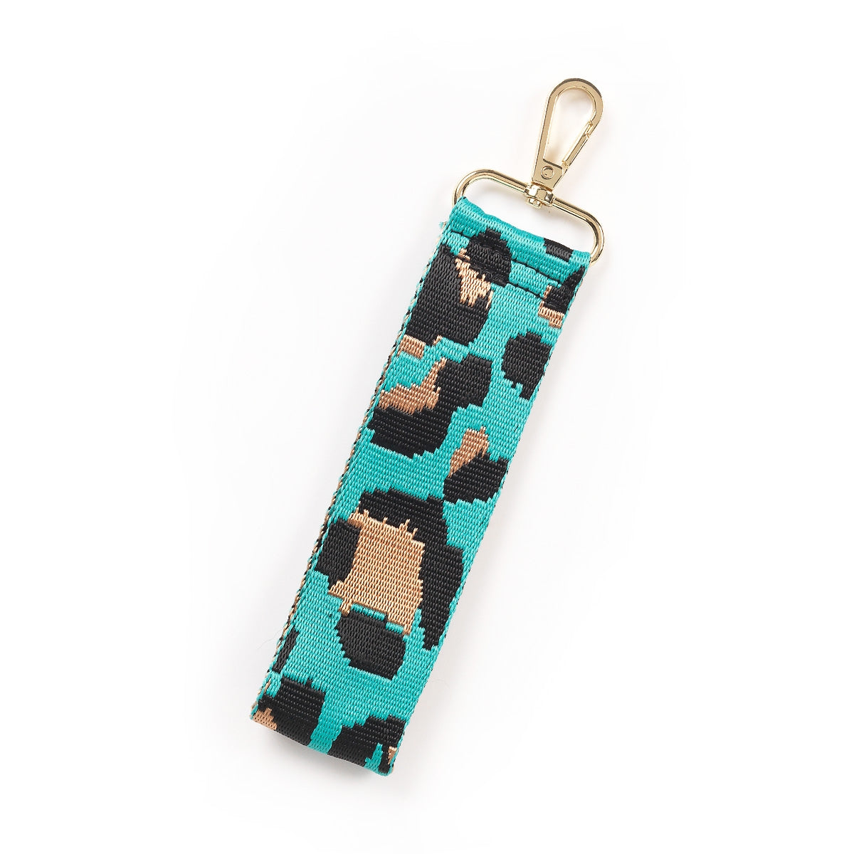 Aqua Leopard Wristlet Strap