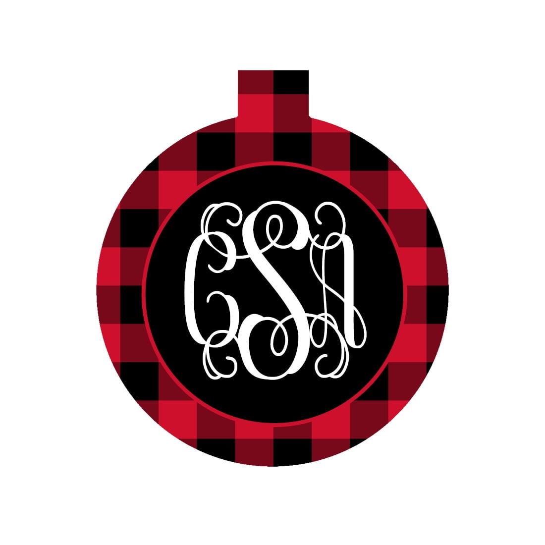 Black & Red Buffalo Check Ornament