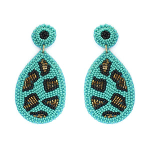 Aqua Cami Leopard Earrings