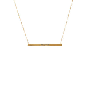 Gold Be Brave Bar Necklace Card